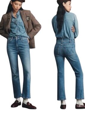 MOTHER The Hustler Mid-Rise Ankle Jeans In The Wash “Read
Between The Lines"‎ 32